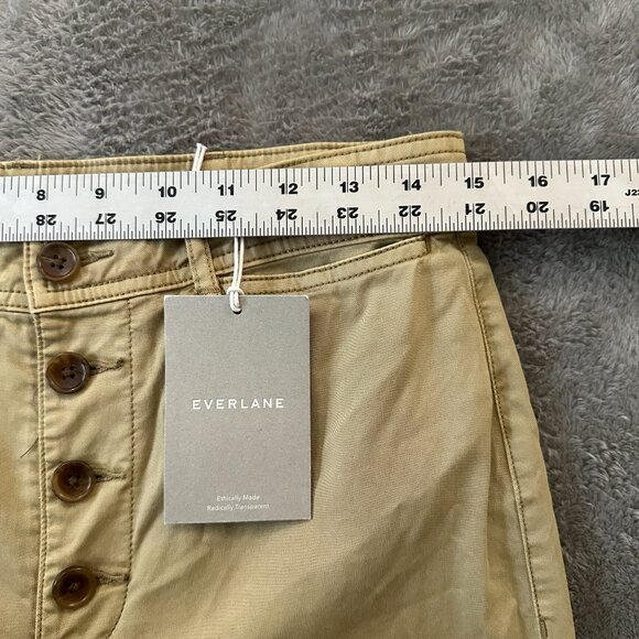NWT Everlane Wide Leg Khaki Pants Women's size 6 Cotton Button Fly - Picture 4 of 7